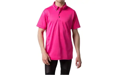 ASICS XL BD Polo Shirts Men's Pink Polo Collar Moderate Straight Fit