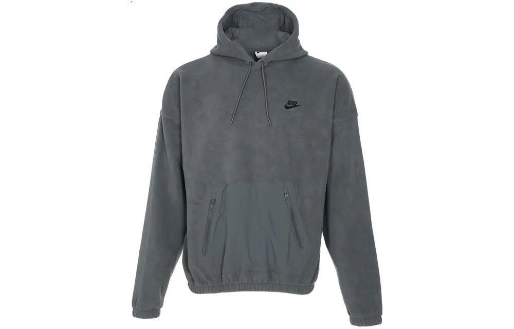 Nike Sweatshirts Men's Gray Hooded Moderate Straight Fit