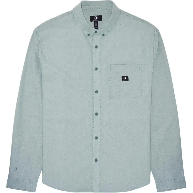 Converse Shirts Unisex Green Lapel Moderate Shirt
