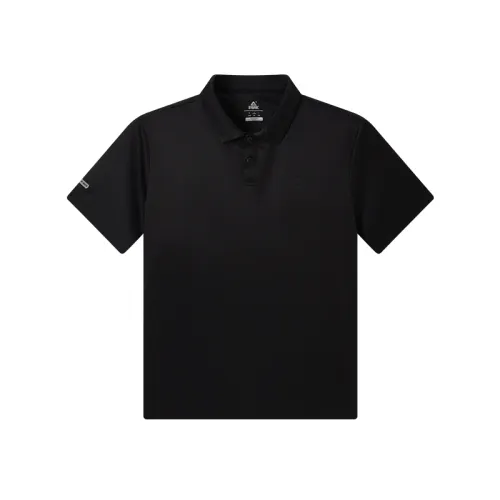 PEAK Polo Shirts Men's Black Polo Collar Moderate Other