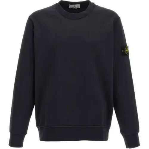 Stone Island crew-neck logo-badge sweatshirt