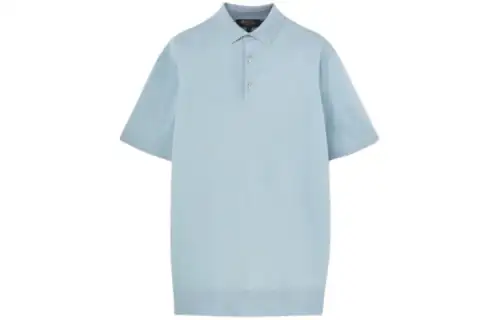 Loro Piana Virgin Wool Polo Shirt Men's Cerulean