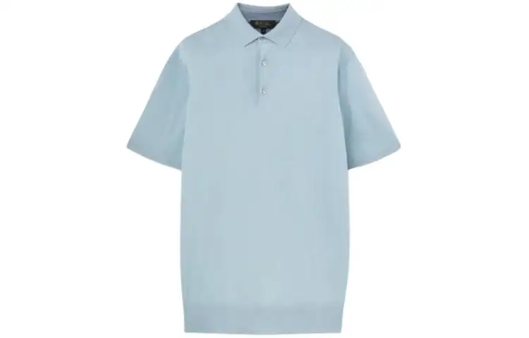 Loro Piana Virgin Wool Polo Shirt Men's Cerulean