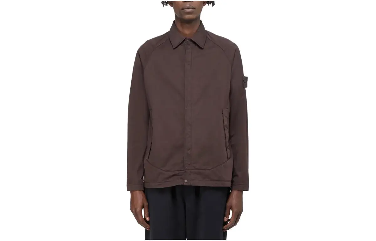 STONE ISLAND Shirts Men's Brown Lapel Moderate Other