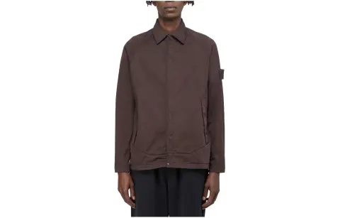 STONE ISLAND Shirts Men's Brown Lapel Moderate Other