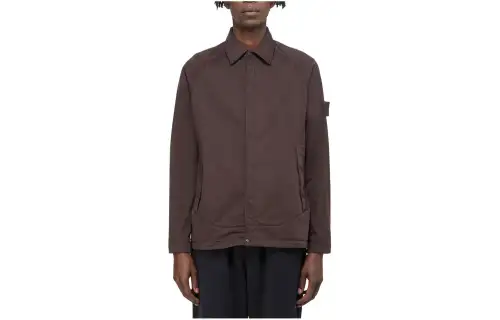 STONE ISLAND Shirts Men's Brown Lapel Moderate Other