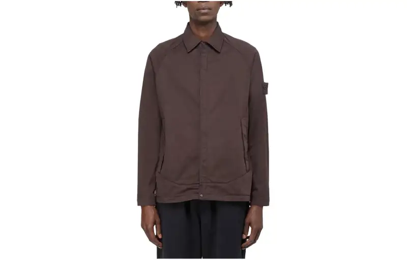 STONE ISLAND Shirts Men's Brown Lapel Moderate Other