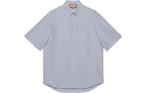GUCCI Shirts Men's Light Blue Lapel Moderate Other