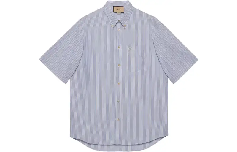GUCCI Shirts Men's Light Blue Lapel Moderate Other