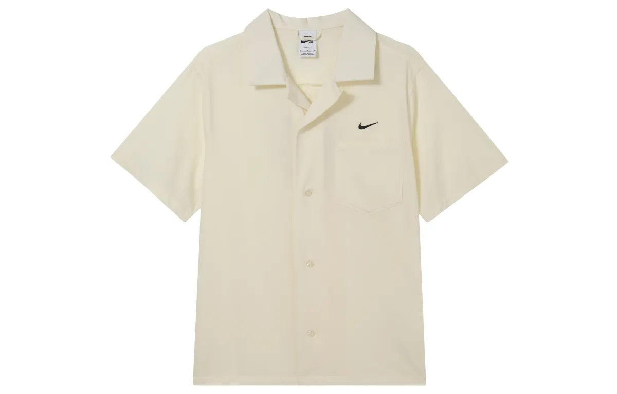 Nike SB Men's Logo Short-Sleeve Bowling Shirt White