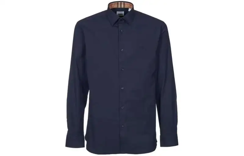 Burberry Equestrian Knight Logo Embroidered Buttoned Shirt