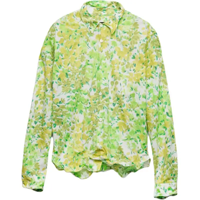 PRADA Shirts Men's Green Lapel Moderate Other