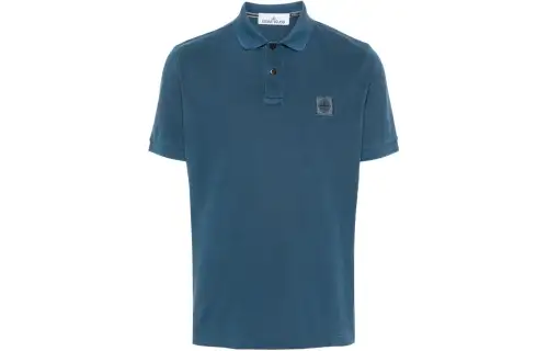 STONE ISLAND Logo Patch Short Sleeved Polo Shirt