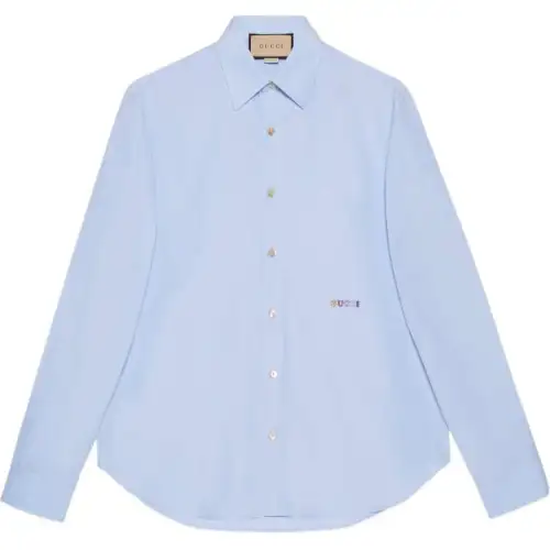 GUCCI Shirts Men's Light Blue Lapel Moderate Other