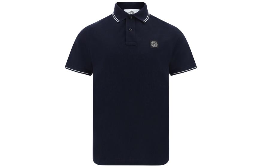 Мужская футболка STONE ISLAND Polo (темно-синяя)