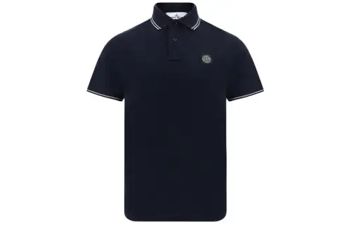 Stone Island logo-patch polo shirt