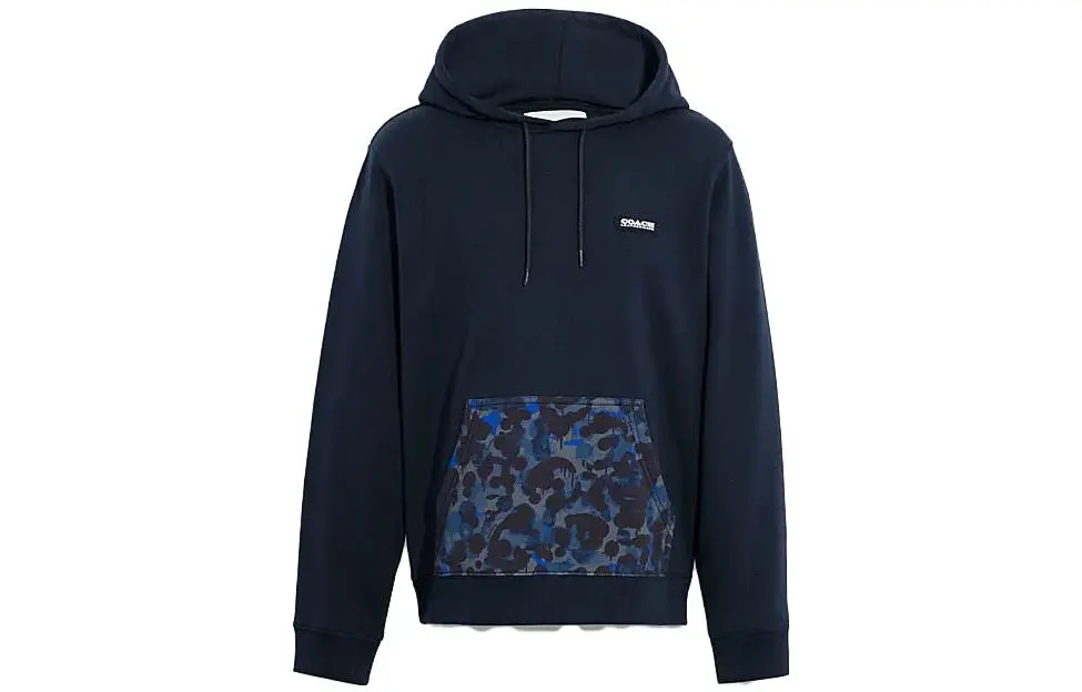 COACH Sweatshirts Men's Blue Hooded Moderate Regular