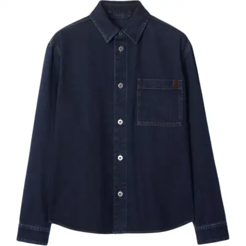 Burberry Logo Embroidered Buttoned Denim Shirt