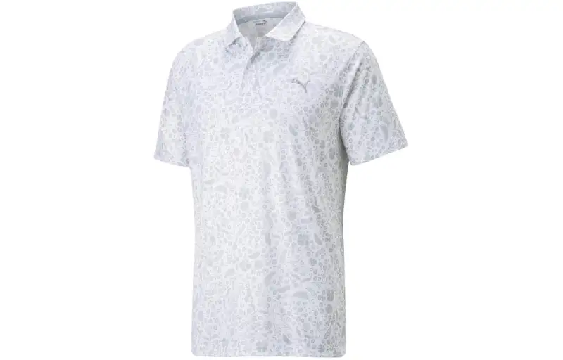 PUMA Cloudspun Petal Polo Shirts Men's White Polo Collar Moderate Straight Fit