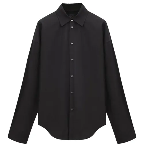 LOEWE Shirts Men's Black Lapel Moderate