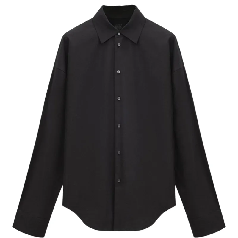 LOEWE Shirts Men's Black Lapel Moderate