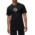 Jordan T Shirts Men's Black Crew Neck Moderate Straight Fit