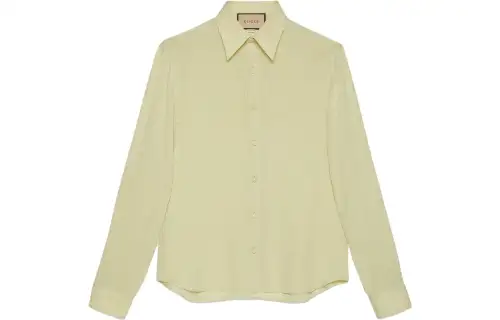 GUCCI Shirts Men's Light Green Lapel Moderate Other