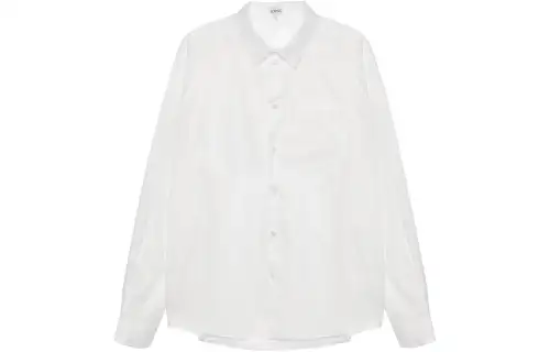 LOEWE Shirts Men's White Pointed Collar Moderate Other