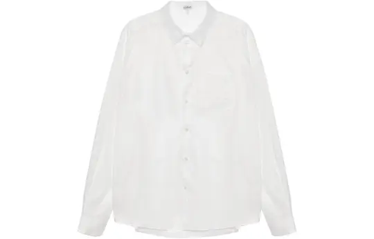LOEWE Shirts Men's White Pointed Collar Moderate Other