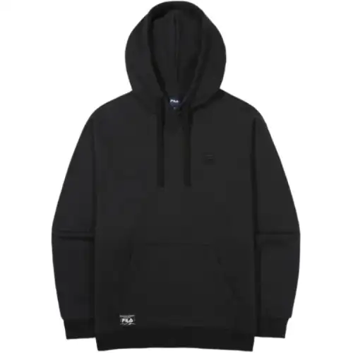 FILA White Rock Pattern Hoodie Sweatshirt Unisex Black