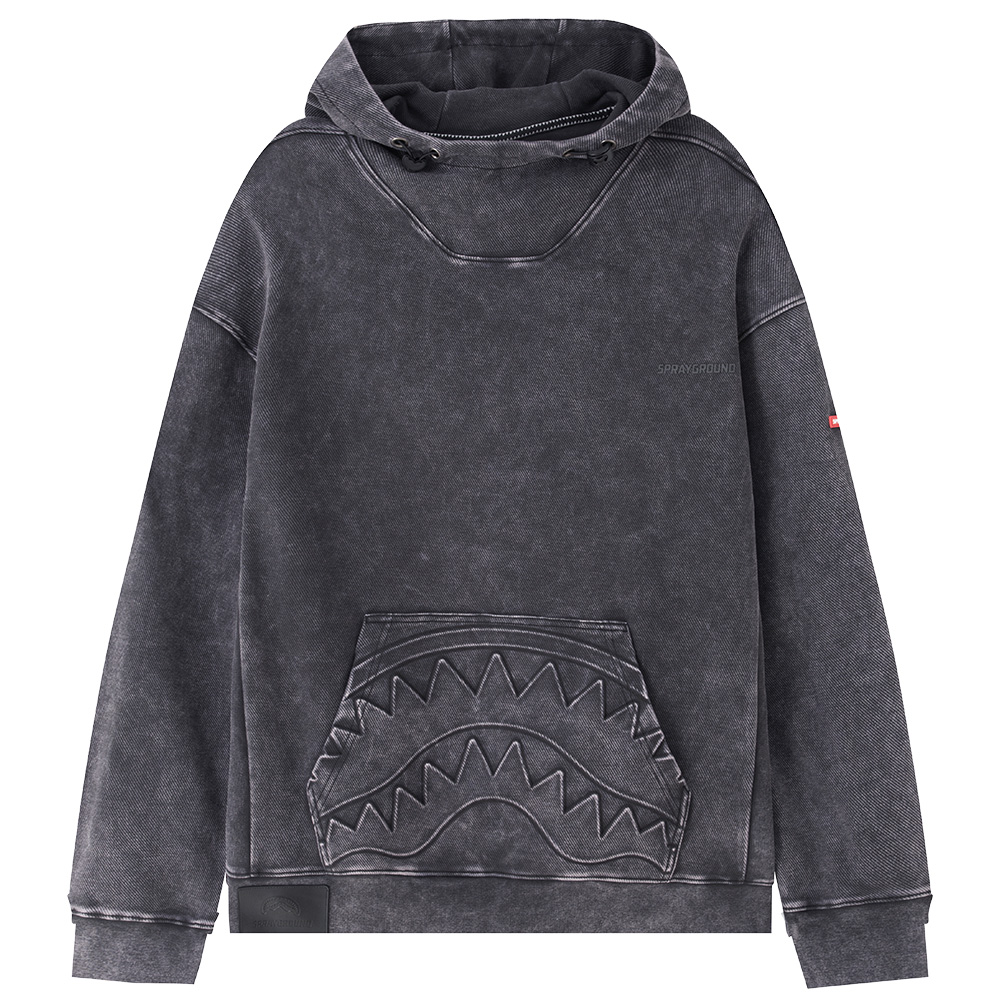 Мужское худи SPRAYGROUND Shark Mouth Distressed (темно-серое)