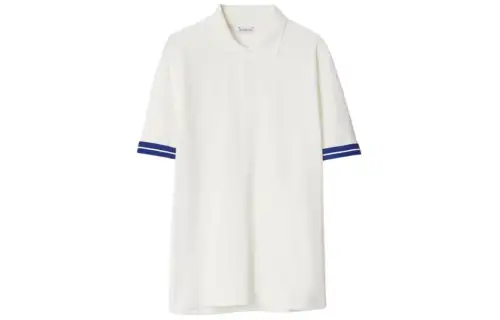 Burberry striped-cuffs polo shirt