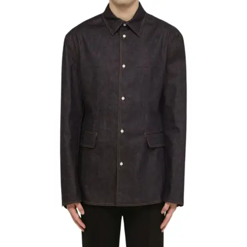 PRADA Shirts Men's Brown Lapel Moderate Other