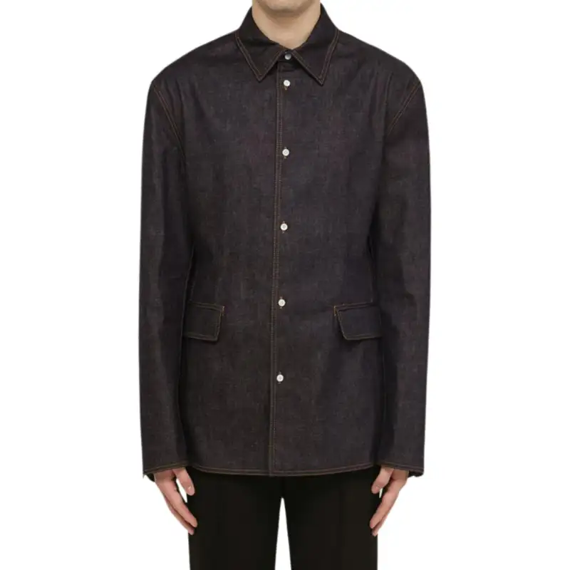 PRADA Shirts Men's Brown Lapel Moderate Other