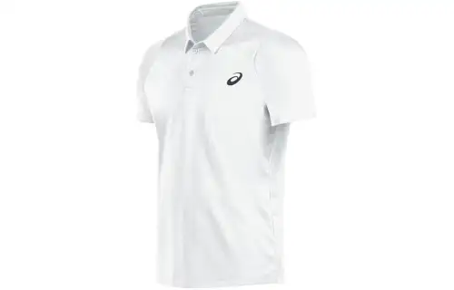 ASICS Polo Shirts Men's White Polo Collar Moderate Straight Fit
