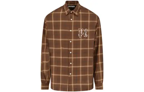 Palm Angels Pa monogram-print checked shirt
