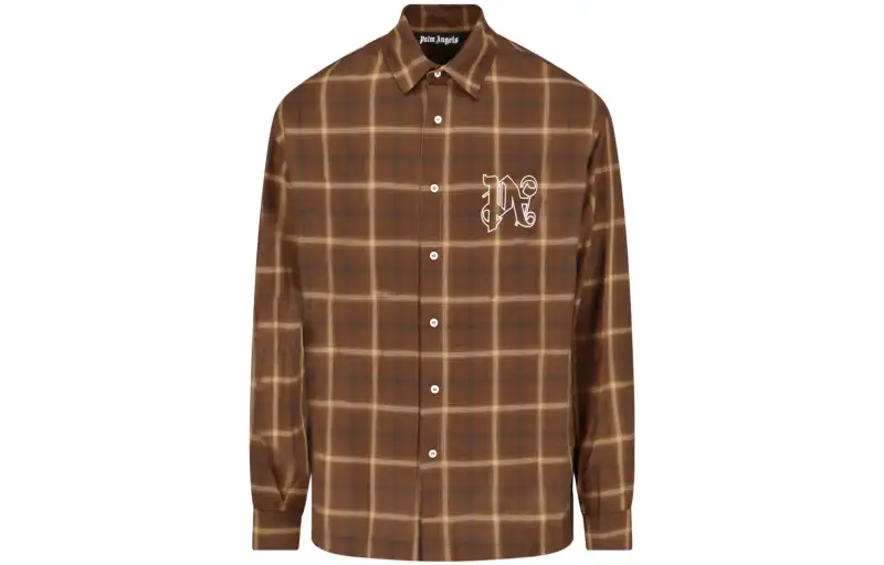 Palm Angels Pa monogram-print checked shirt