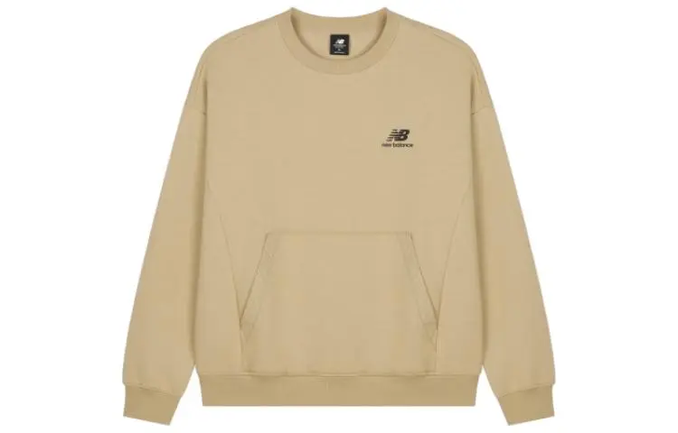 New Balance Casual Crew Neck Pullover Fleece Lined Long Sleeved Sweatshirt Men's Yellow