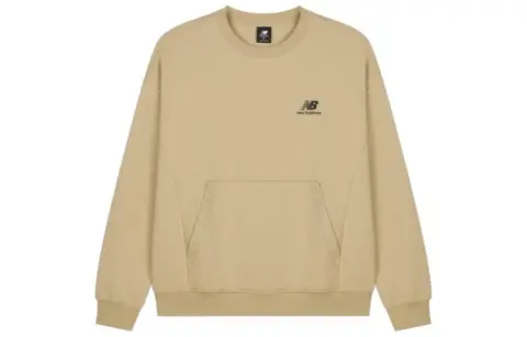 New Balance Casual Crew Neck Pullover Fleece Lined Long Sleeved Sweatshirt Men's Yellow