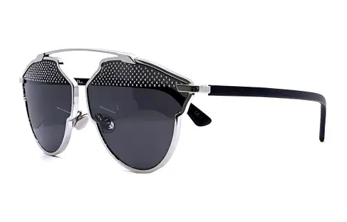 DIOR Acetate Metal Irregular Shape Sunglasses Unisex Black