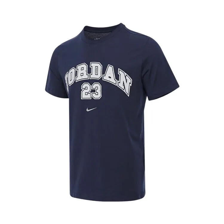 Jordan MVP T-Shirts Men's Blue Crew Neck Moderate