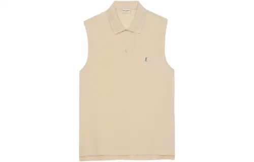 SAINT LAURENT Cassandre Sleeveless Polo Shirt