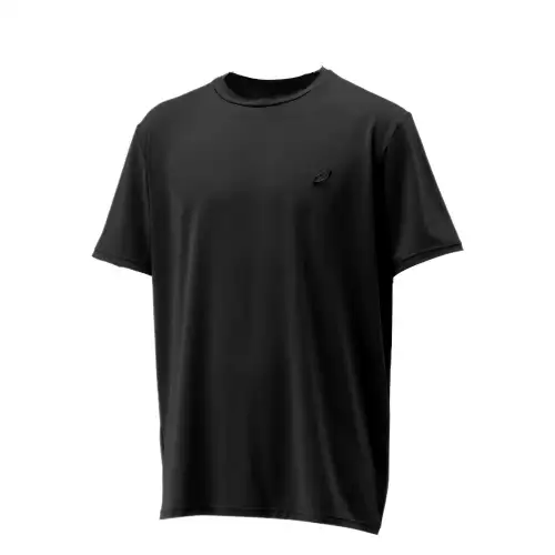 ASICS T Shirts Men's Black Crew Neck Thin Straight Fit