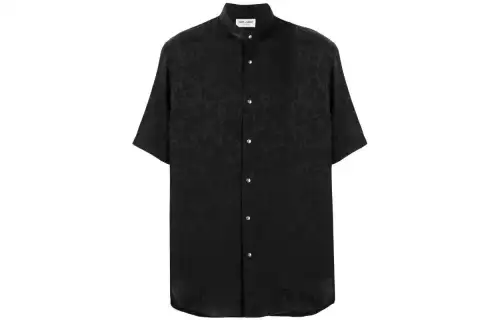 SAINT LAURENT Shirts Men's Black Lapel Moderate Shirt