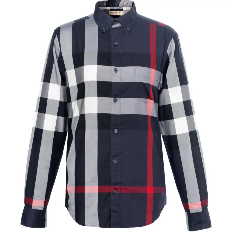 Burberry Shirts Men's Black Lapel Moderate Shirt