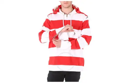 Burberry Sweatshirts Men's Red Hooded Moderate Regular