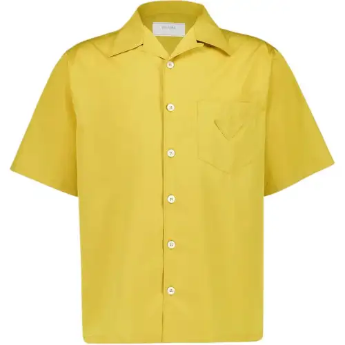PRADA Logo patch Bowling Shirt