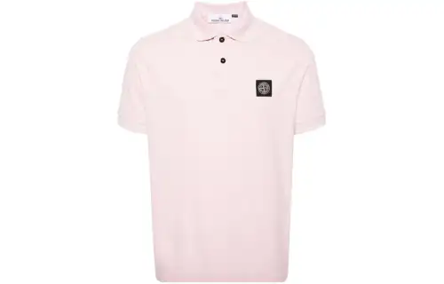 STONE ISLAND Logo Patch Short-Sleeved Polo Shirt