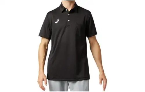 ASICS Polo Shirts Men's Black Polo Collar Moderate Other