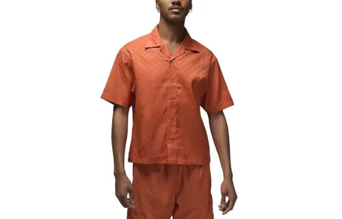 Jordan Shirts Men's Orange Cuban Collar Moderate Shirt